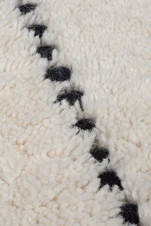 Laagpolig vloerkleed Dottie - Linear- Wol - Zwart / Wit
