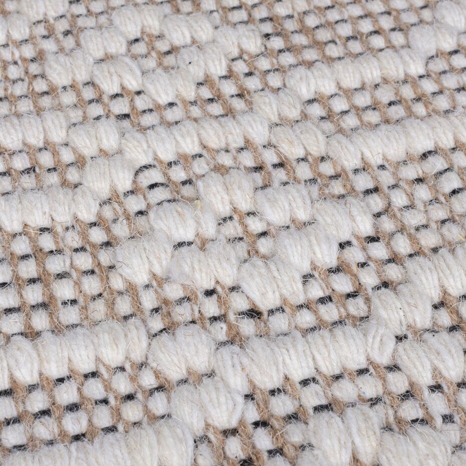 Laagpolig vloerkleed Dream - Handgeweven - Wol - Naturel