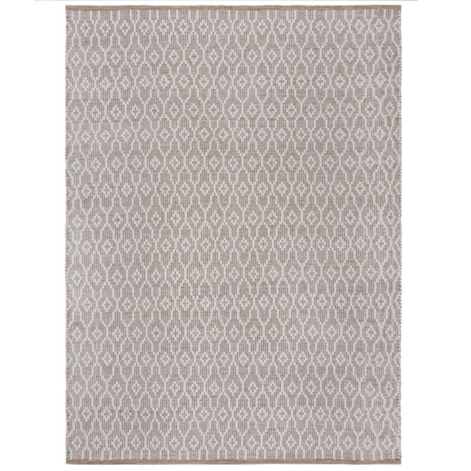 Laagpolig vloerkleed Dream - Handgeweven - Wol - Naturel