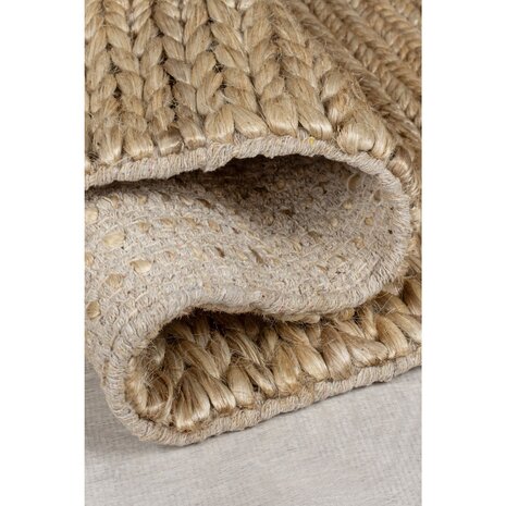 Laagpolig vloerkleed Drew Braid Kader - Handgeweven - Naturel
