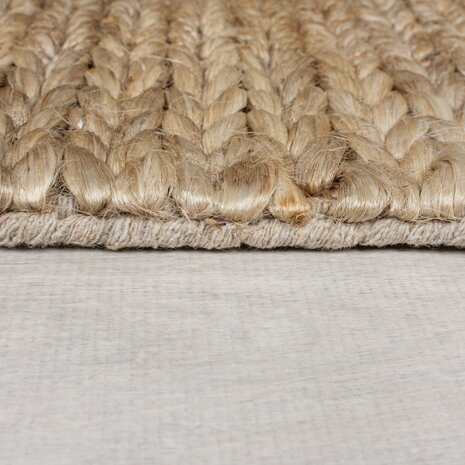 Laagpolig vloerkleed Drew Braid Kader - Handgeweven - Naturel
