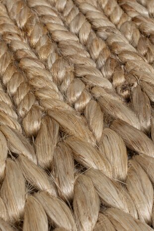 Laagpolig vloerkleed Drew Braid Kader - Handgeweven - Naturel