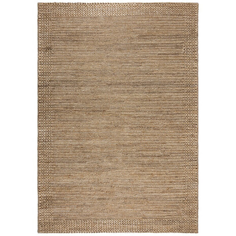 Laagpolig vloerkleed Drew Braid Kader - Handgeweven - Naturel