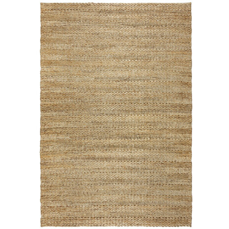 Laagpolig vloerkleed Drew Braid Gestreept - Handgeweven - Naturel
