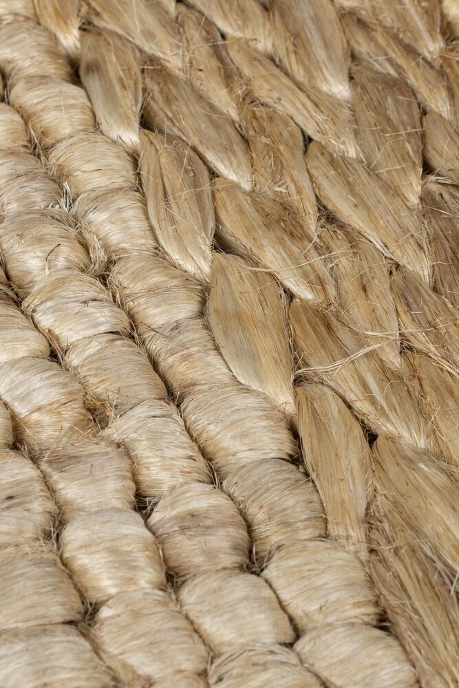 Loper Laagpolig vloerkleed Drew Braid Kader - Handgeweven - Naturel