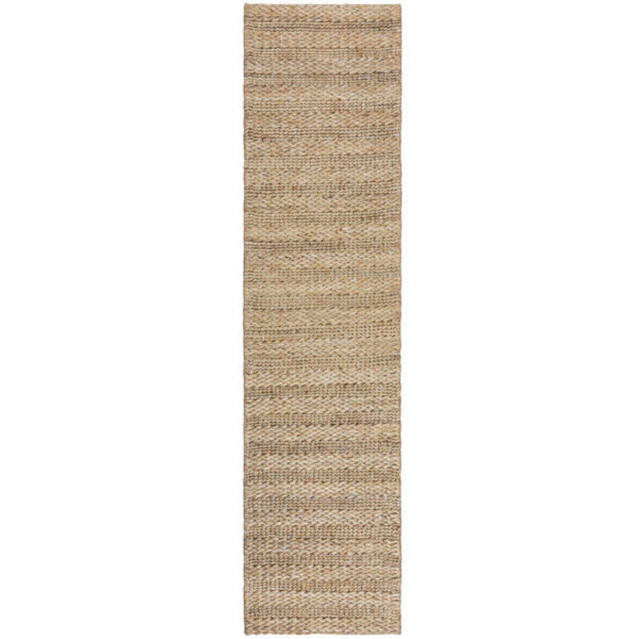 Loper Laagpolig vloerkleed Drew Braid Kader - Handgeweven - Naturel