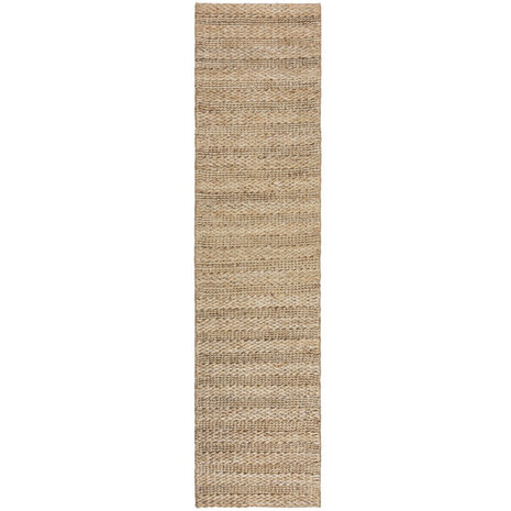 Loper Laagpolig vloerkleed Drew Braid Kader - Handgeweven - Naturel