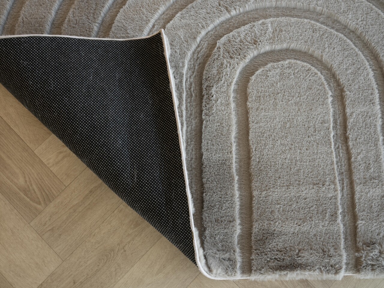 Zacht hoogpolig vloerkleed - Bohemian Arches Taupe Zacht hoogpolig vloerkleed - Bohemian Arches Taupe