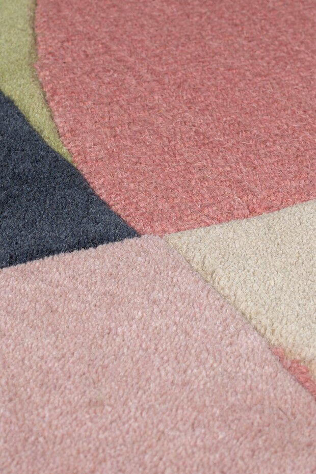 Laagpolig vloerkleed Esre Bright - Wol - Multi