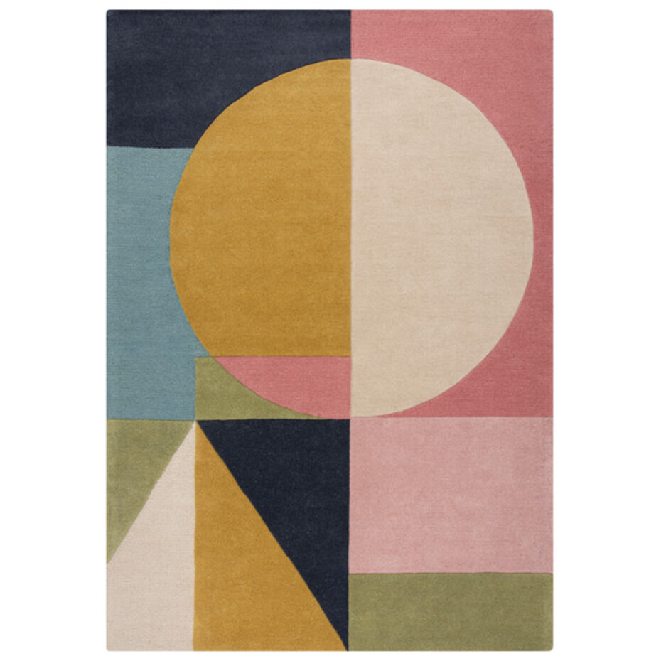 Laagpolig vloerkleed Esre Bright - Wol - Multi