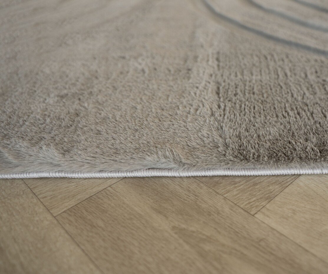 Japandi hoogpolig vloerkleed - Bohemian Arches Taupe