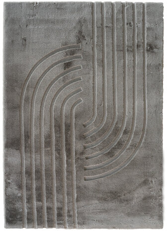 Japandi hoogpolig vloerkleed - Bohemian Arches Taupe