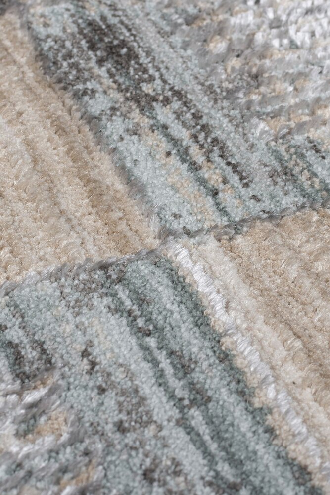Laagpolig Modern vloerkleed - Evelyn Geblokt - Grijs / Beige / Blauw Laagpolig Modern vloerkleed - Evelyn Geblokt - Grijs / Beige / Blauw