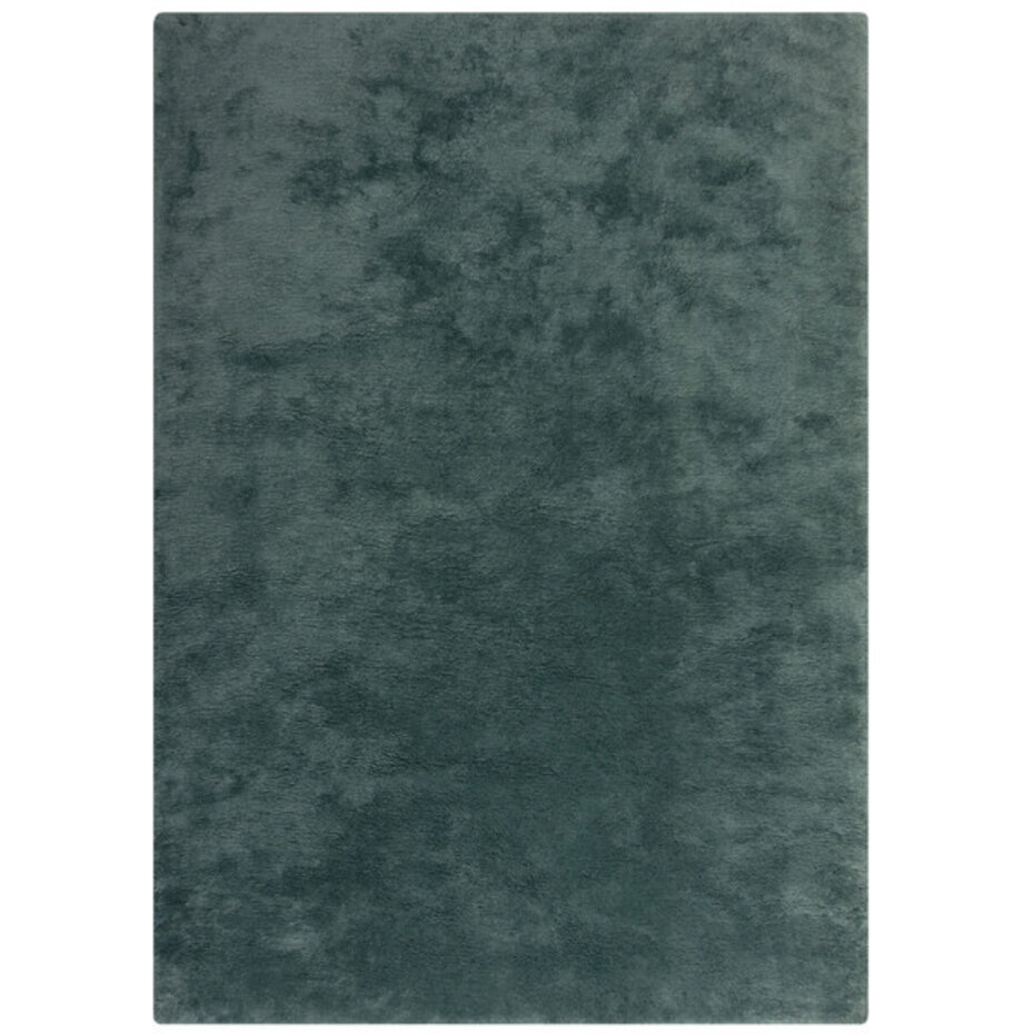 Hoogpolig vloerkleed Faroe Wol Look - Fluffy - Blauw