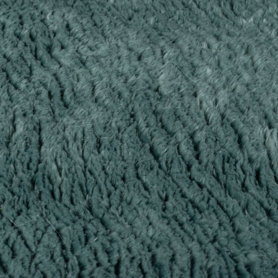 Hoogpolig vloerkleed Faroe Wol Look - Fluffy - Blauw