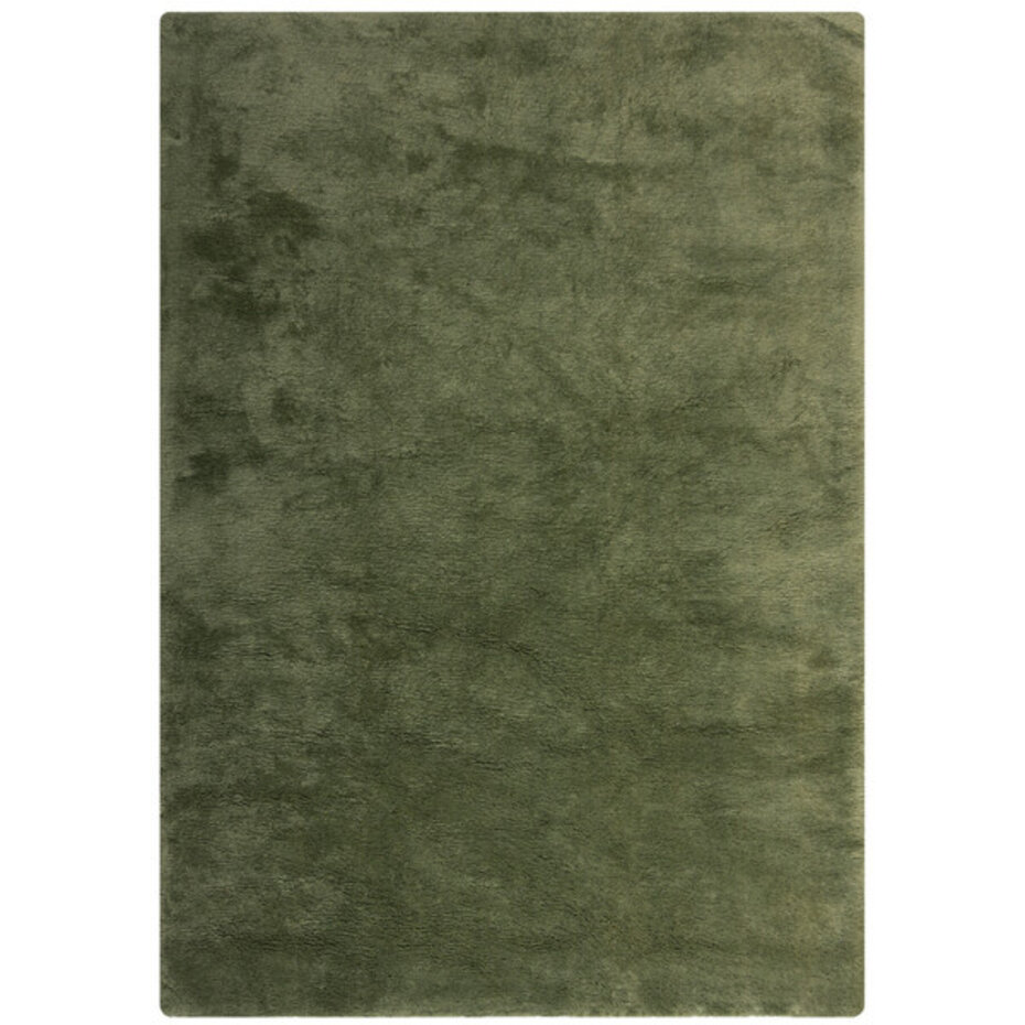 Hoogpolig vloerkleed Faroe Wol Look - Fluffy - Groen