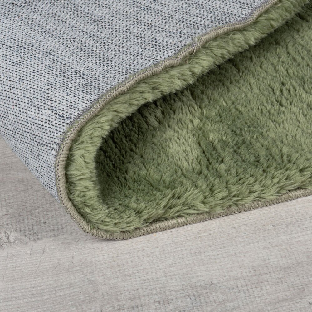 Hoogpolig vloerkleed Faroe Wol Look - Fluffy - Groen Hoogpolig vloerkleed Faroe Wol Look - Fluffy - Groen