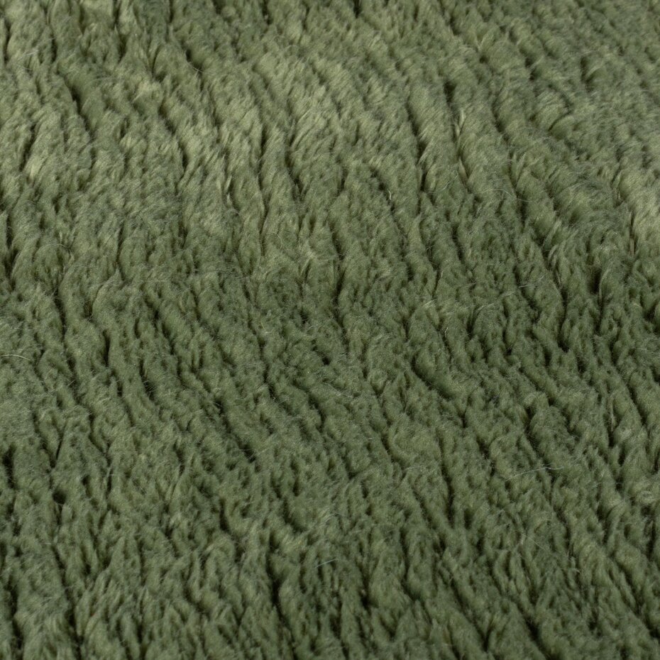 Hoogpolig vloerkleed Faroe Wol Look - Fluffy - Groen