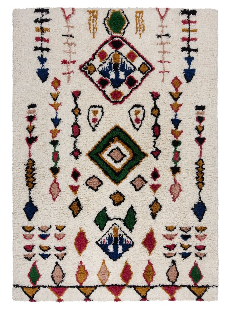 Hoogpolig vloerkleed - Berber Design Fes - 100% Wol - Shaggy - Multi Hoogpolig vloerkleed - Berber Design Fes - 100% Wol - Shaggy - Multi