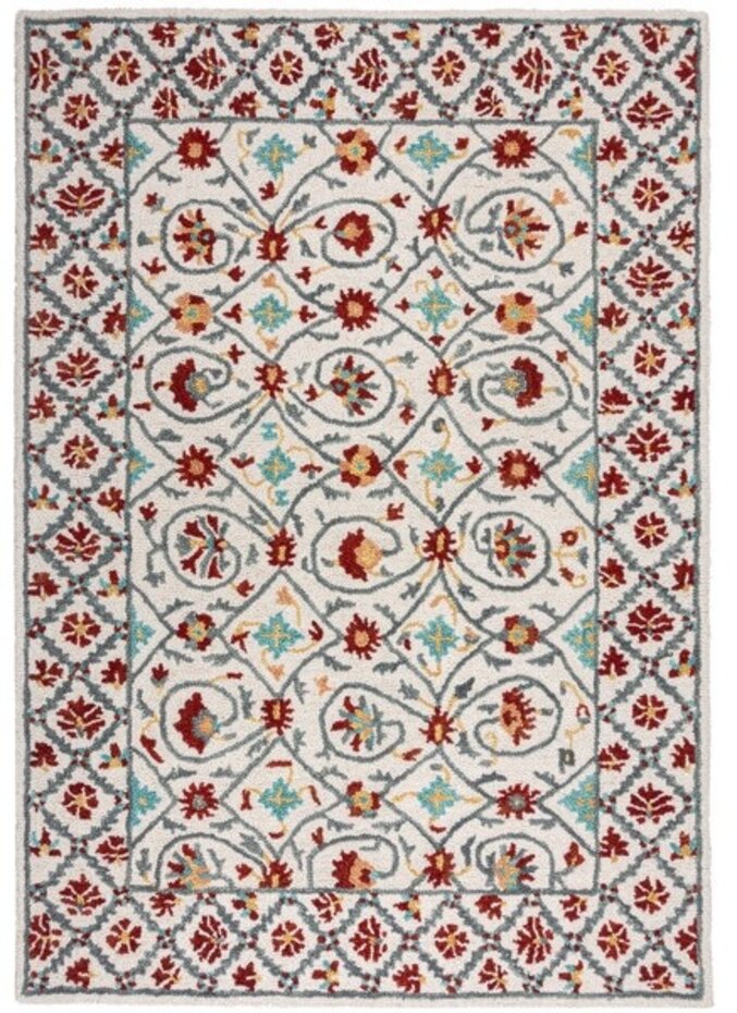 Laagpolig vloerkleed Iris Traditional - Klassiek - Oosters - Rood / Blauw