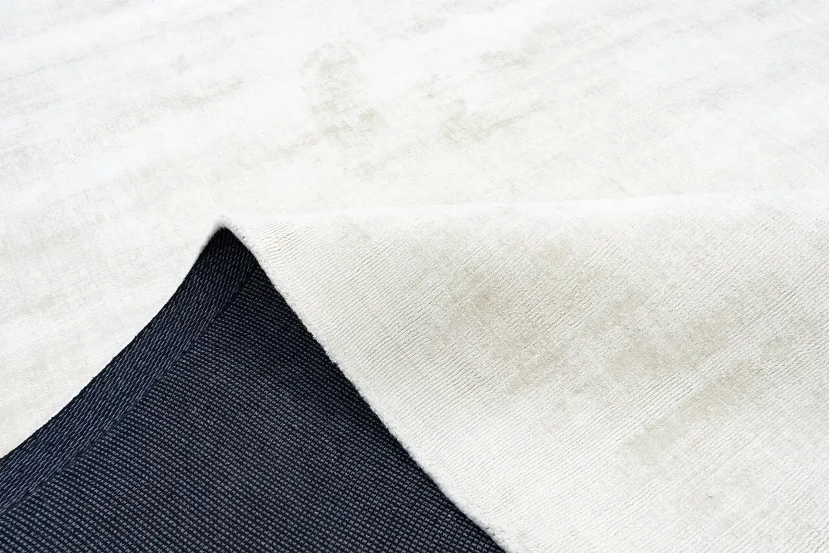 Lumbini Effen Viscose Crème vloerkleed - Handgeweven