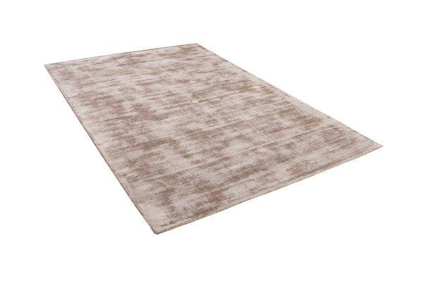 Lumbini Effen Viscose Taupe vloerkleed - Handgeweven