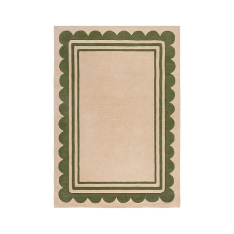 Wollen vloerkleed - Lois Groen/Beige