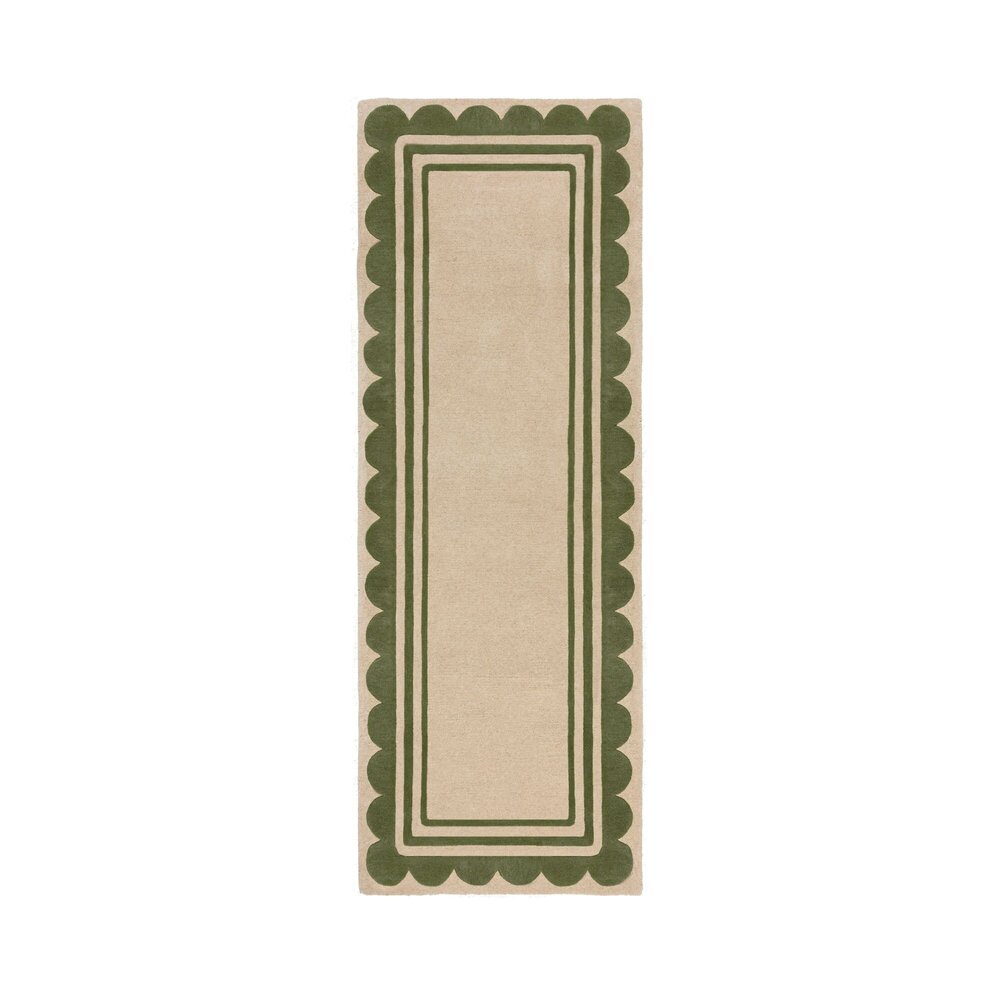 Wollen loper - Lois Groen/Beige Wollen loper - Lois Groen/Beige