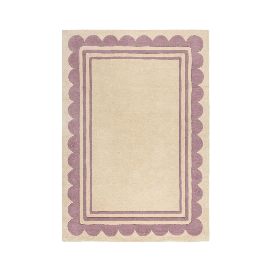 Wollen vloerkleed - Lois Paars/Beige Wollen vloerkleed - Lois Paars/Beige