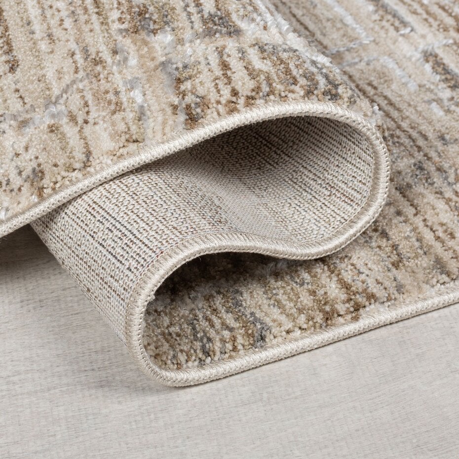 Laagpolig Modern vloerkleed - Mathilda Abstract - Naturel / Beige / Grijs