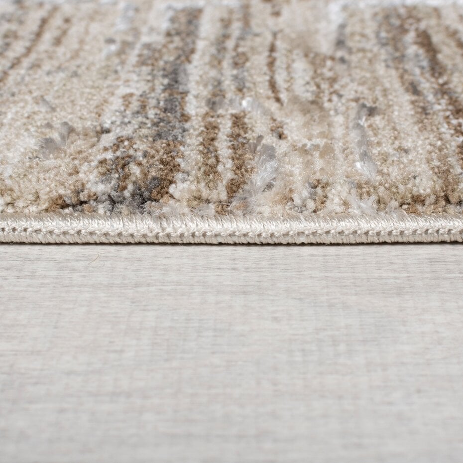 Laagpolig Modern vloerkleed - Mathilda Abstract - Naturel / Beige / Grijs