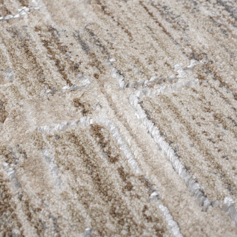 Laagpolig Modern vloerkleed - Mathilda Abstract - Naturel / Beige / Grijs