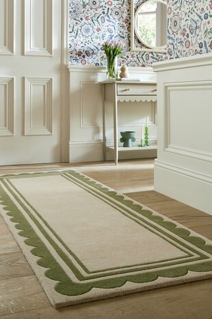 Wollen loper - Lois Groen/Beige
