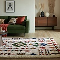 Hoogpolig vloerkleed - Berber Design Fes - 100% Wol - Shaggy - Multi