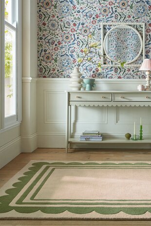 Wollen vloerkleed - Lois Groen/Beige