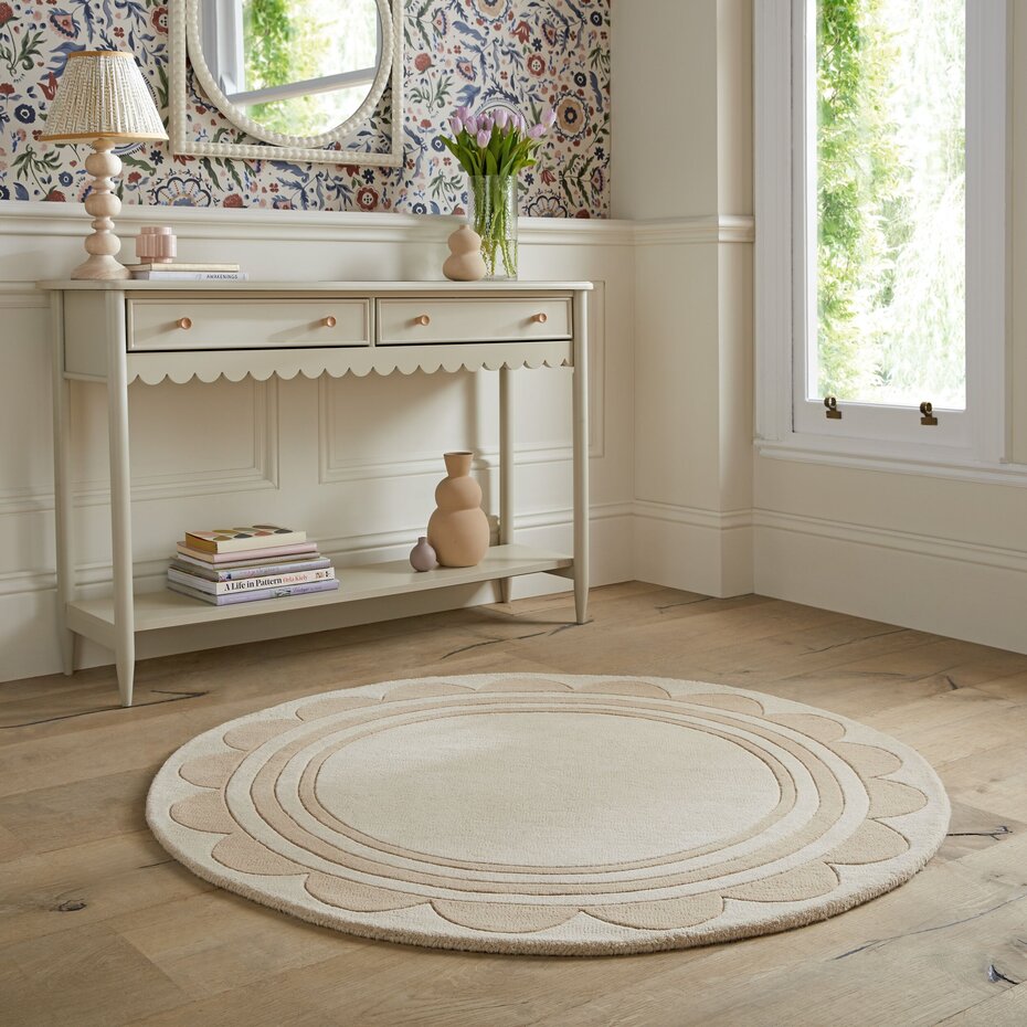 Rond wollen vloerkleed - Lois Naturel/Beige Rond wollen vloerkleed - Lois Naturel/Beige