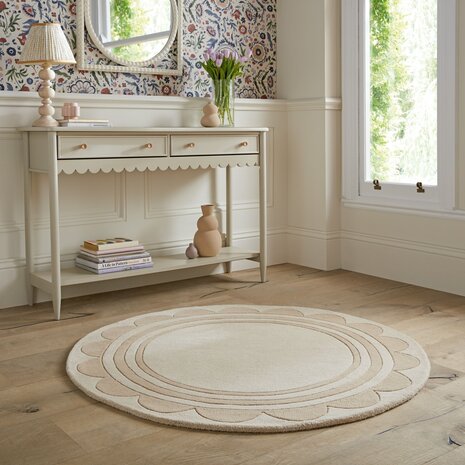 Rond wollen vloerkleed - Lois Naturel/Beige