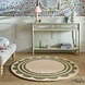 Rond wollen vloerkleed - Lois Groen/Beige Rond wollen vloerkleed - Lois Groen/Beige