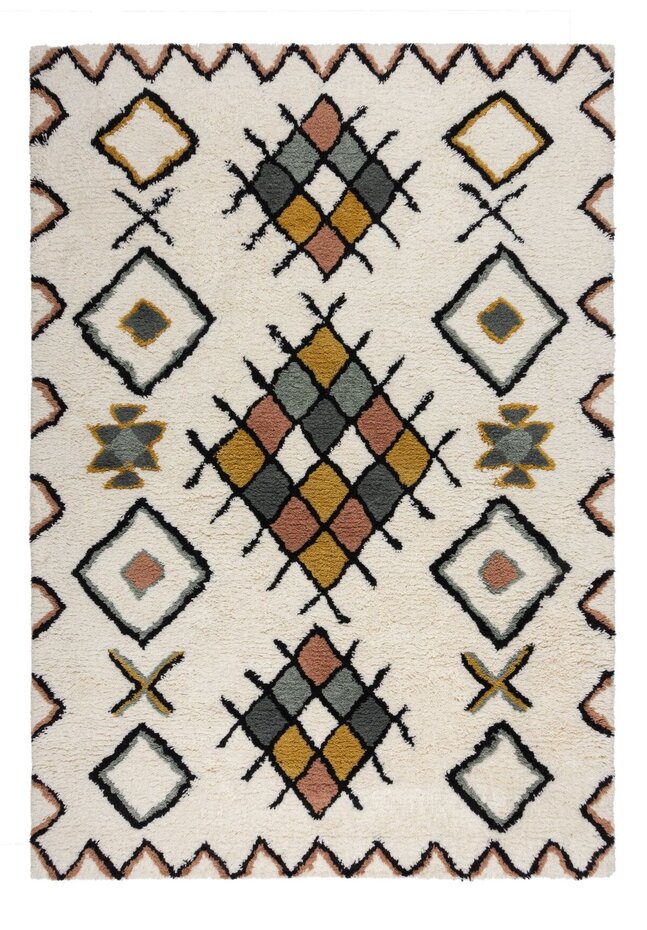 Hoogpolig vloerkleed - Berber Design Midar - 100% Wol - Shaggy - Multi Hoogpolig vloerkleed - Berber Design Midar - 100% Wol - Shaggy - Multi