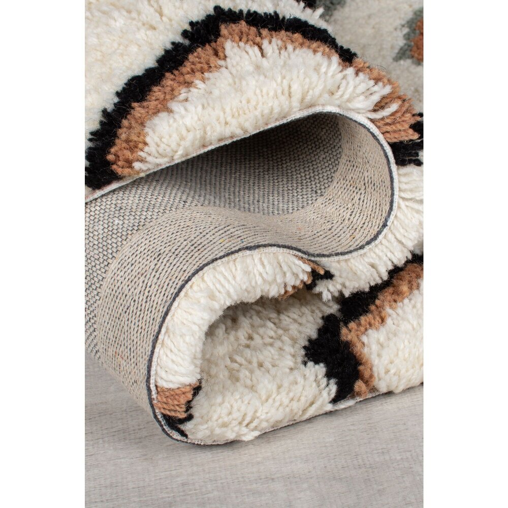 Hoogpolig vloerkleed - Berber Design Midar - 100% Wol - Shaggy - Multi Hoogpolig vloerkleed - Berber Design Midar - 100% Wol - Shaggy - Multi