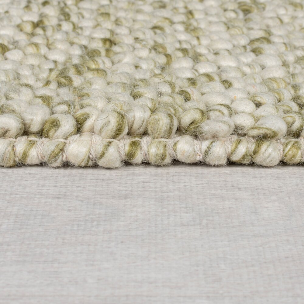 Minerals Uni vloerkleed - Laagpolig - Wol - Bolletjes Modern - Groen Minerals Uni vloerkleed - Laagpolig - Wol - Bolletjes Modern - Groen