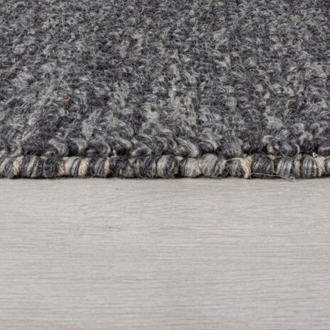 Loper - Minerals Uni Modern Laagpolig - Wol - Bolletjes - Grijs 60X230 Cm