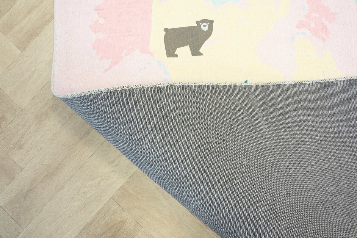 Kids Speelkleed Kinderkamer Roze vloerkleed - Wereldkaart