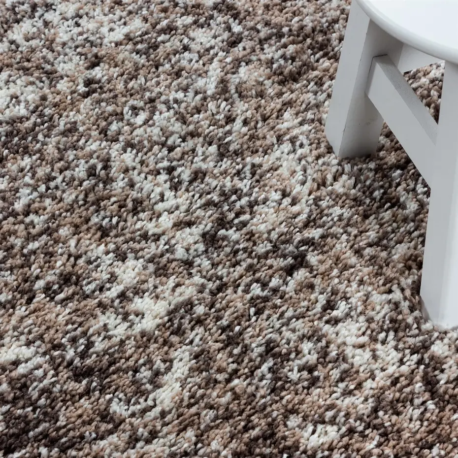 Hoogpolig vloerkleed - Lorium gemeleerd Beige/Mocca/Crème