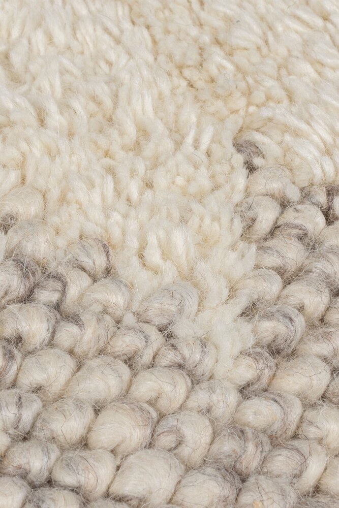 Minerals Uni vloerkleed - Laagpolig - Wol - Bolletjes Kader Modern - Naturel / Creme Minerals Uni vloerkleed - Laagpolig - Wol - Bolletjes Kader Modern - Naturel / Creme