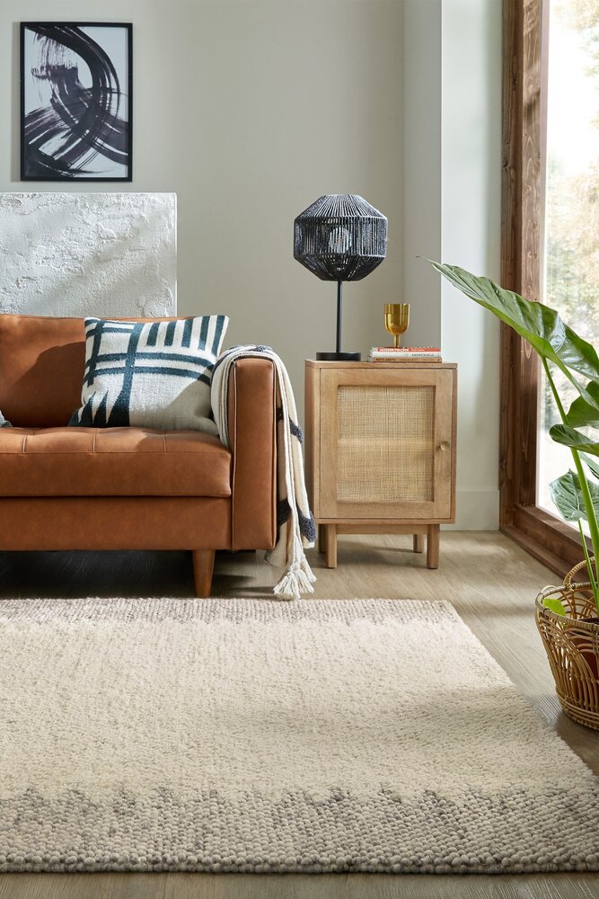 Minerals Uni vloerkleed - Laagpolig - Wol - Bolletjes Kader Modern - Naturel / Creme Minerals Uni vloerkleed - Laagpolig - Wol - Bolletjes Kader Modern - Naturel / Creme