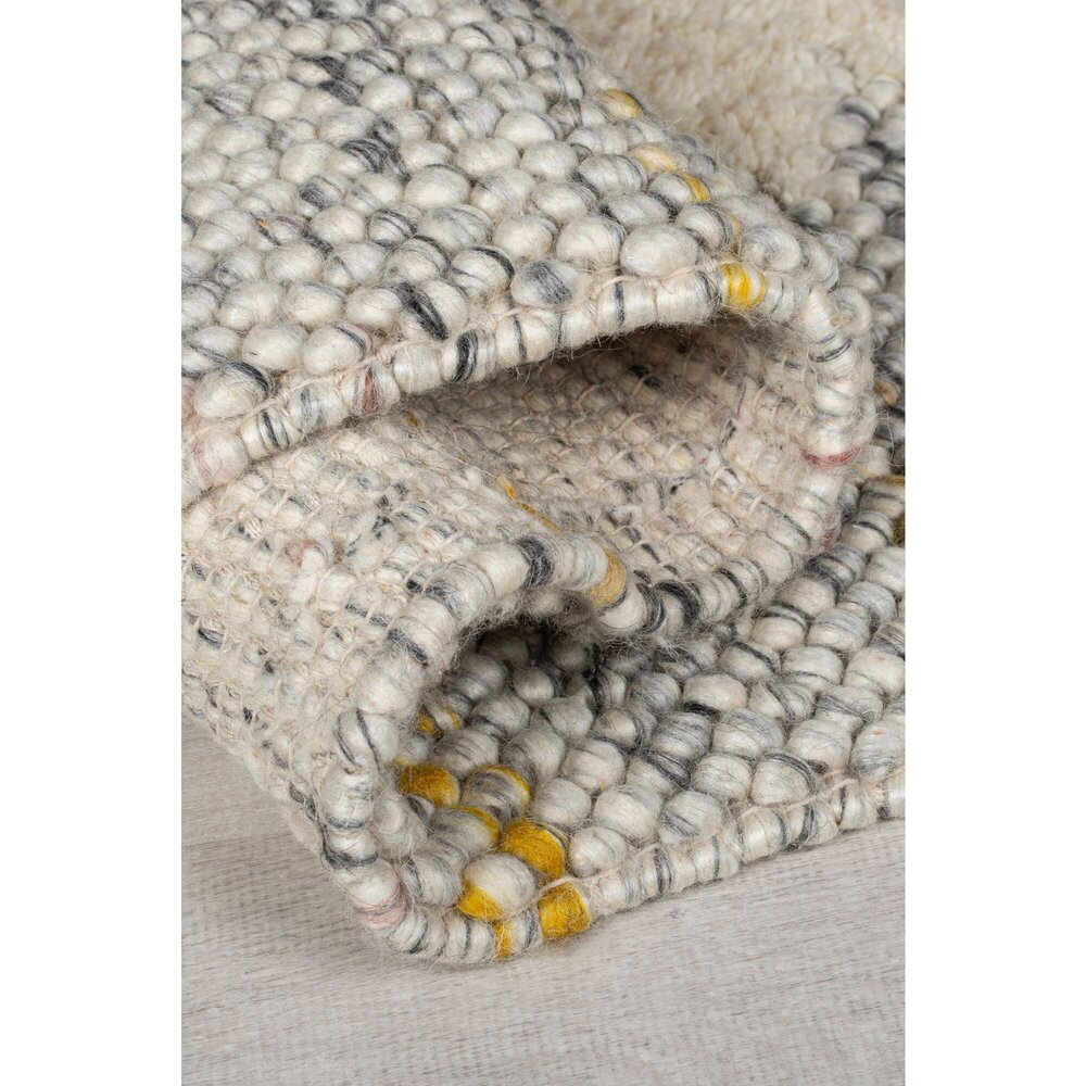 Loper - Minerals Uni vloerkleed - Laagpolig - Wol - Bolletjes Kader Modern - Zwart / Wit Loper - Minerals Uni vloerkleed - Laagpolig - Wol - Bolletjes Kader Modern - Zwart / Wit