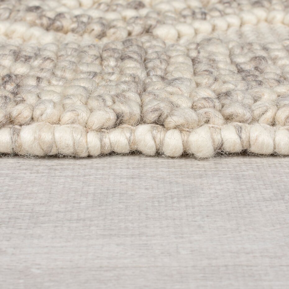 Loper - Minerals Diamond vloerkleed - Laagpolig - Wol - Bolletjes Designer Modern - Grijs