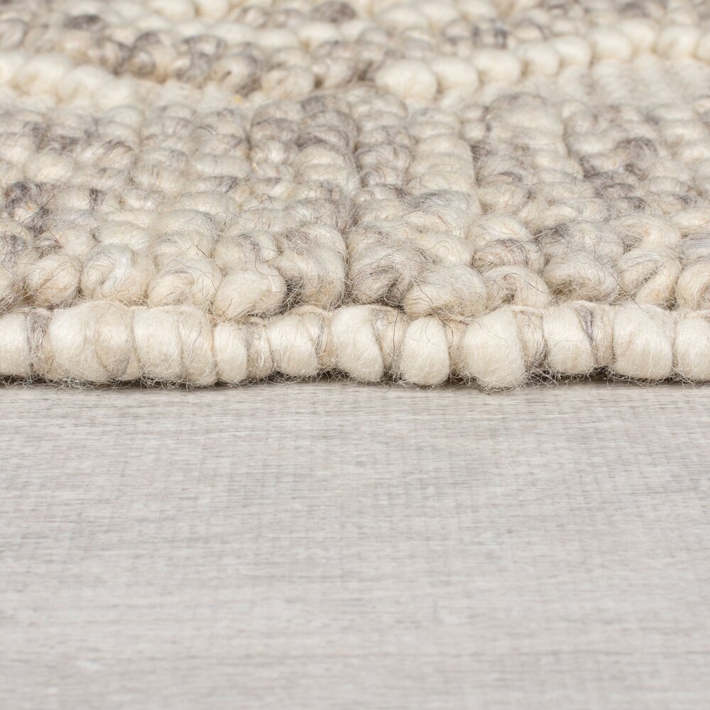 Loper - Minerals Diamond vloerkleed - Laagpolig - Wol - Bolletjes Designer Modern - Grijs