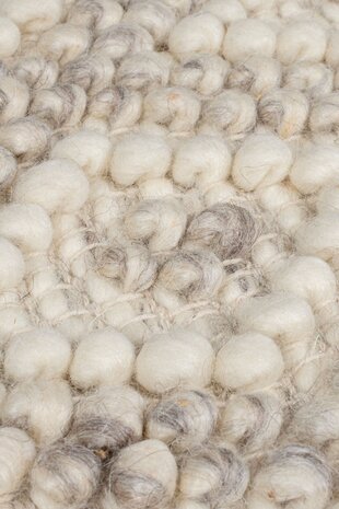 Loper - Minerals Diamond vloerkleed - Laagpolig - Wol - Bolletjes Designer Modern - Grijs
